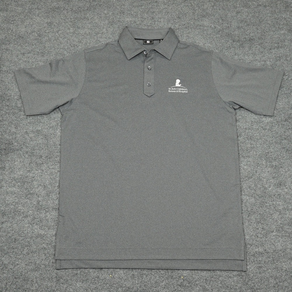 FootJoy Shirt Mens Medium Gray St. Jude Performance Golf Polo Short Sleeve